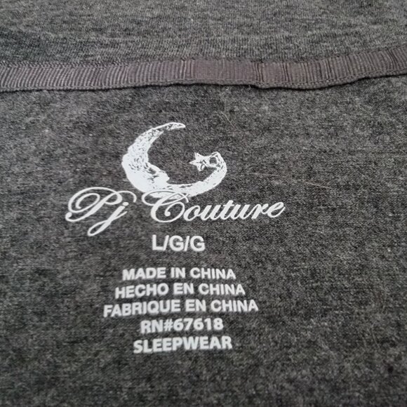 PJ Couture Charcoal Grey Blingy Purr Fect Cat Tee - L - Picture 5 of 5